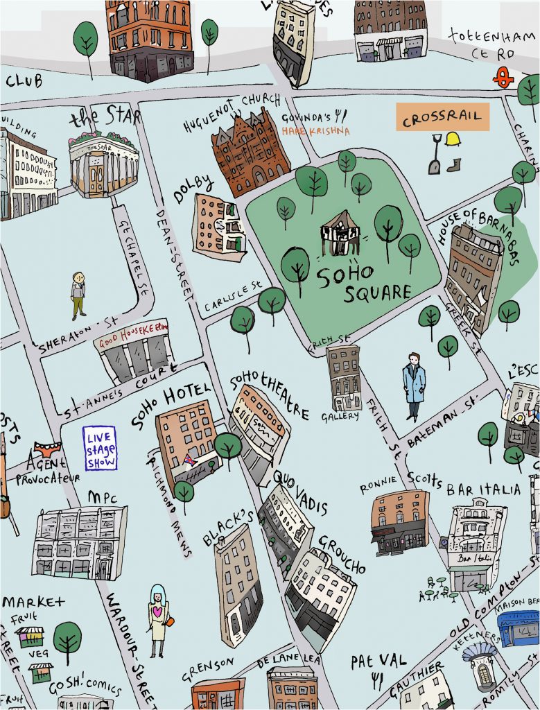 Soho Map A2 size - Raw Art